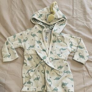 Carter's Cream and Green Dinosaur Kids Robe